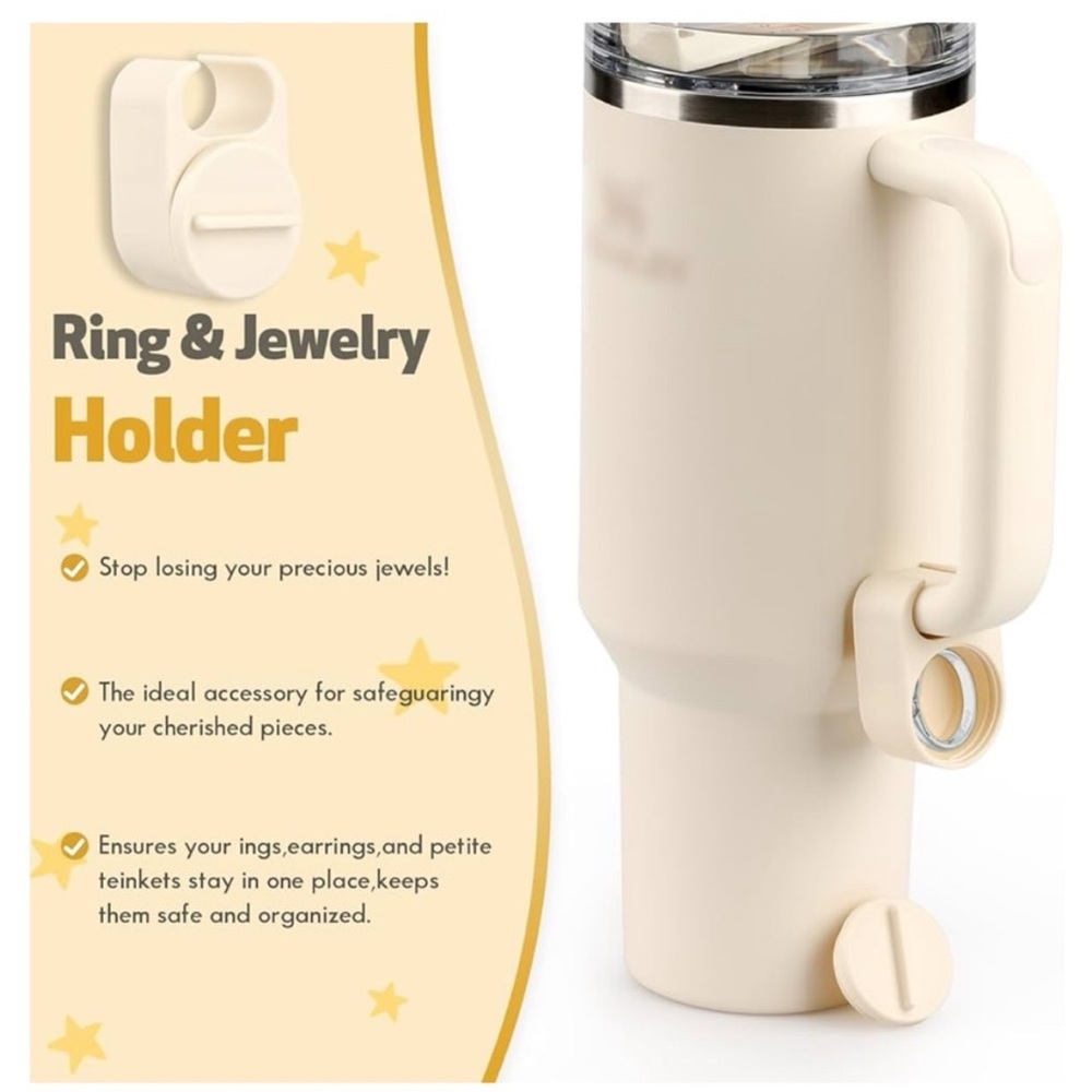 RING HOLDER FOR STANLEY CUP ACCESSORIES 40 OZ CLIP ON HANDLE ATTACHMENTS